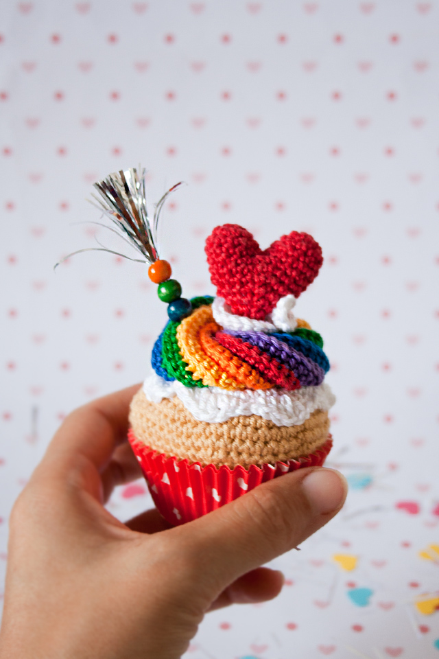 Love Wins Corchet Cupcake by "I am a Mess"